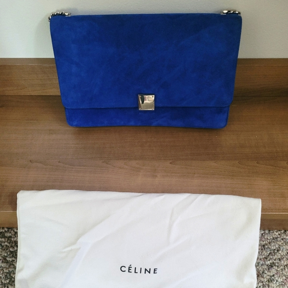 Limited Edition Blue Suede Celine Case Bag